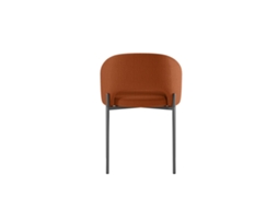Cadeira De Jantar Greta Em Tecido Laranja Com Estrutura Metálica, Design Moderno E Ergonômico, Dimensões 55,5 X 52 X 78,5 Cm - Coleção Greta