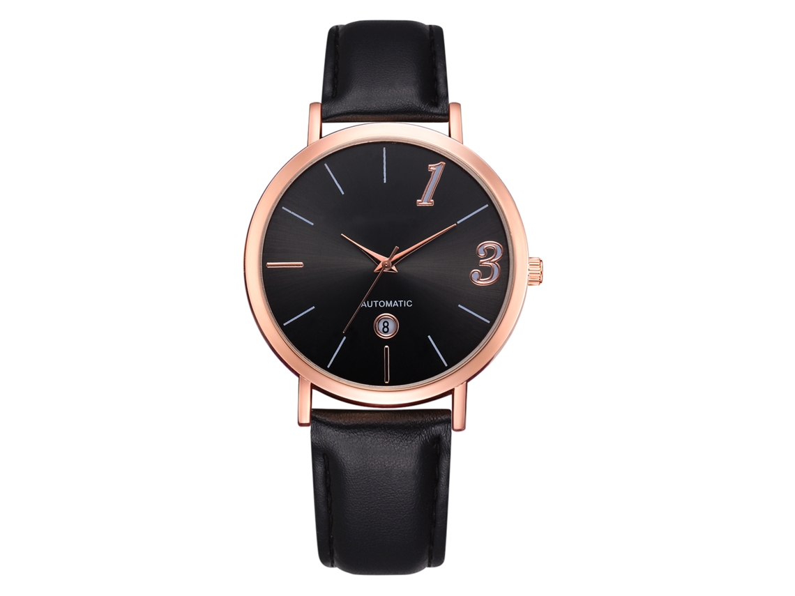Relógio Masculino de Quartzo Analógico Casual com Pulseira de Pu Gaiety