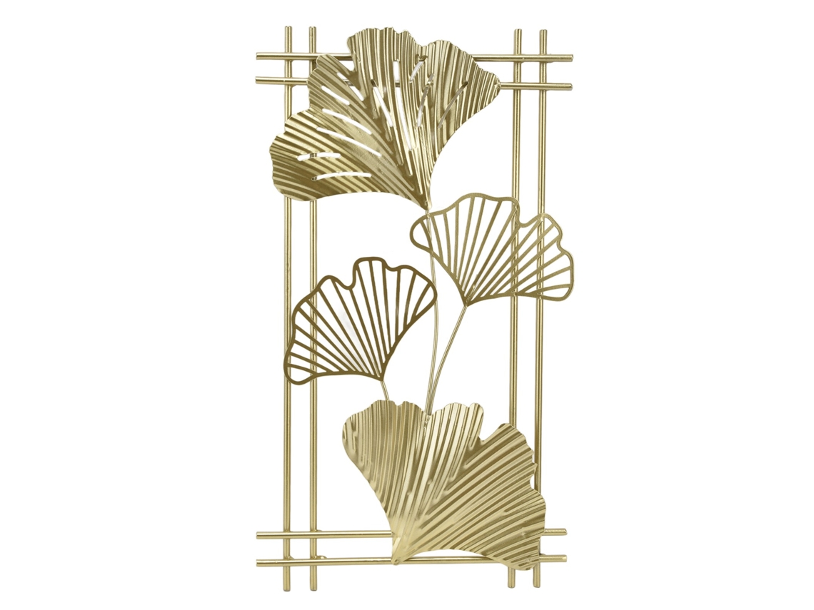 Laxiscreed Decoração De Parede Em Metal Dourado Com Folhas Para Sala, Escritório Ou Hotel