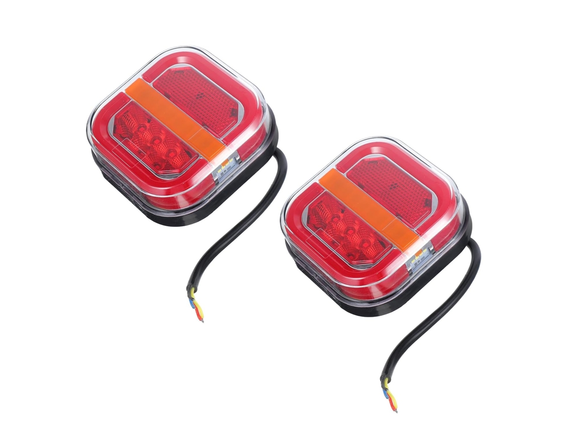 Lanterna Traseira Retangular De Led Para Reboque, À Prova D'água Ip67, 24 Leds