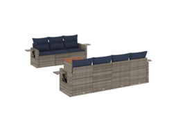 Conjunto de Sofá de Jardim, 8 Peças, Almofadas, Rattan Cinza MAISON EXCLUSIVE