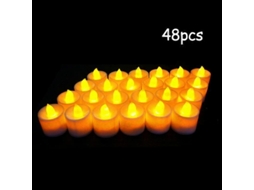 Rebe velas Electrónicas Led Sin Llama 12/24/36/48 Piezas Plástico Luz Amarilla Decoración Exterior Fiesta Navidad 48 Peças Amarelas