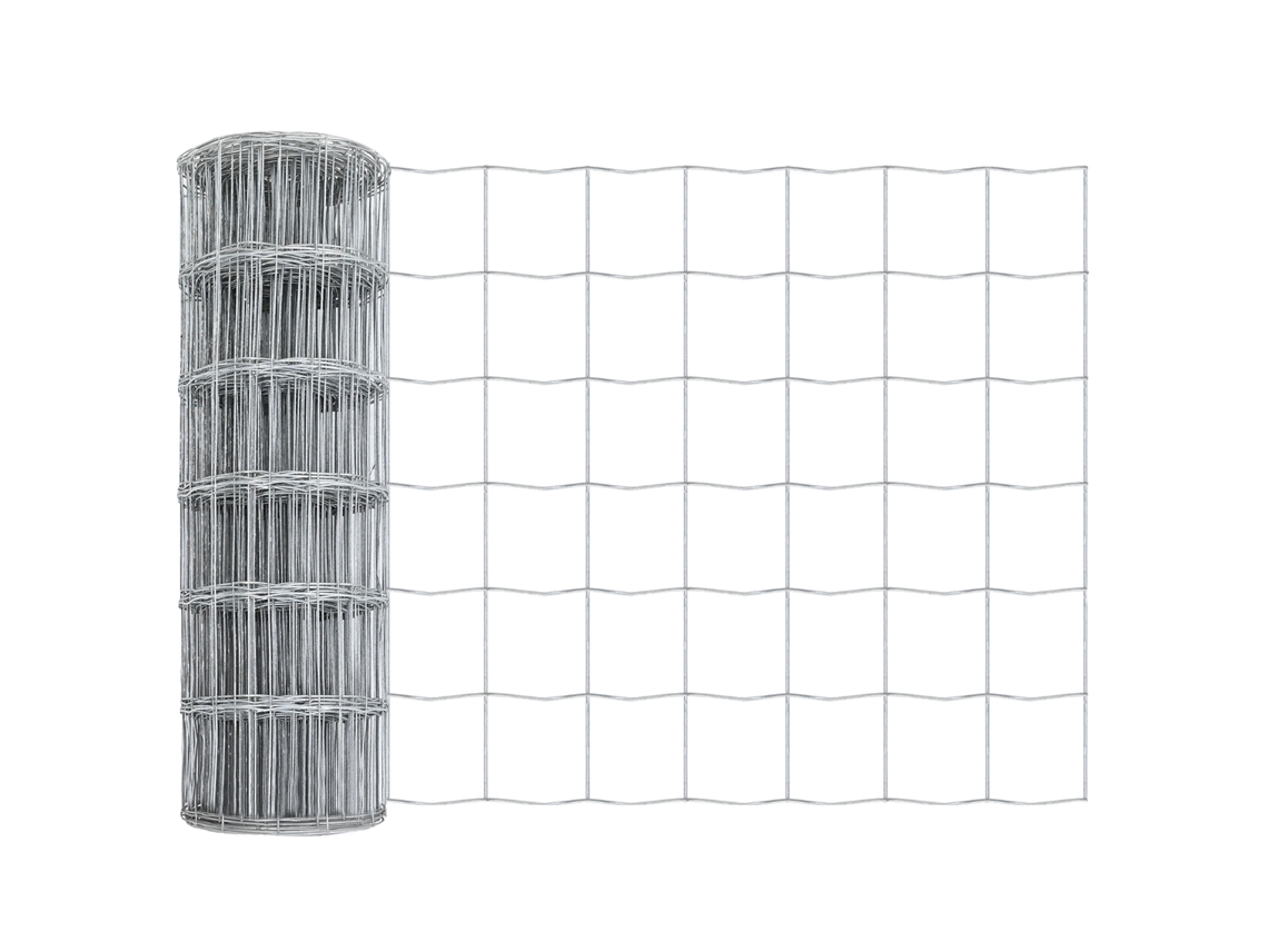 Conjunto 1 Cerca Euro Vidaxl Prateado Ferro (0,4 X 25 M)