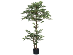 Árvore de Figueira de Bengala Artificial 1,5 m com tronco, galhos, folhas, vaso SINI TECH STORE