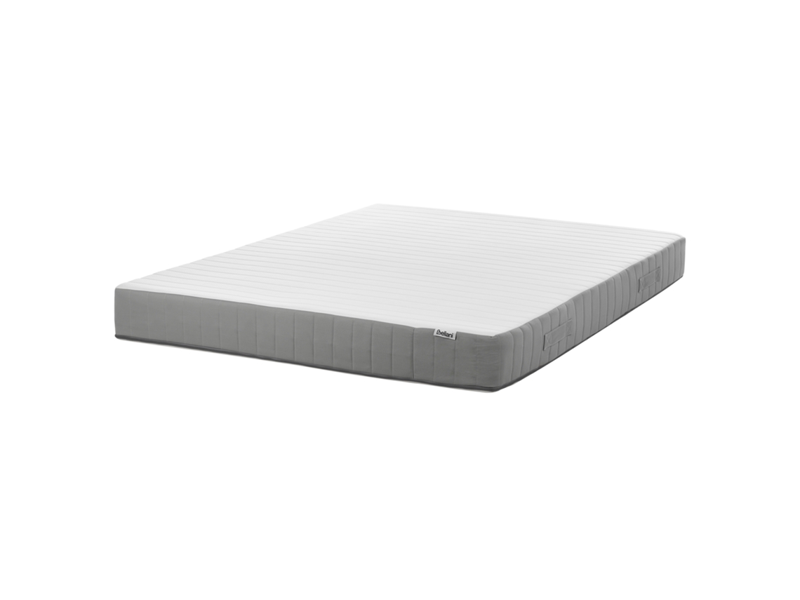 Colchão duplo 7 zonas com enchimento de espuma viscoelástica BELIANI Fluffy de Molas ensacadas Branco 160x200x20