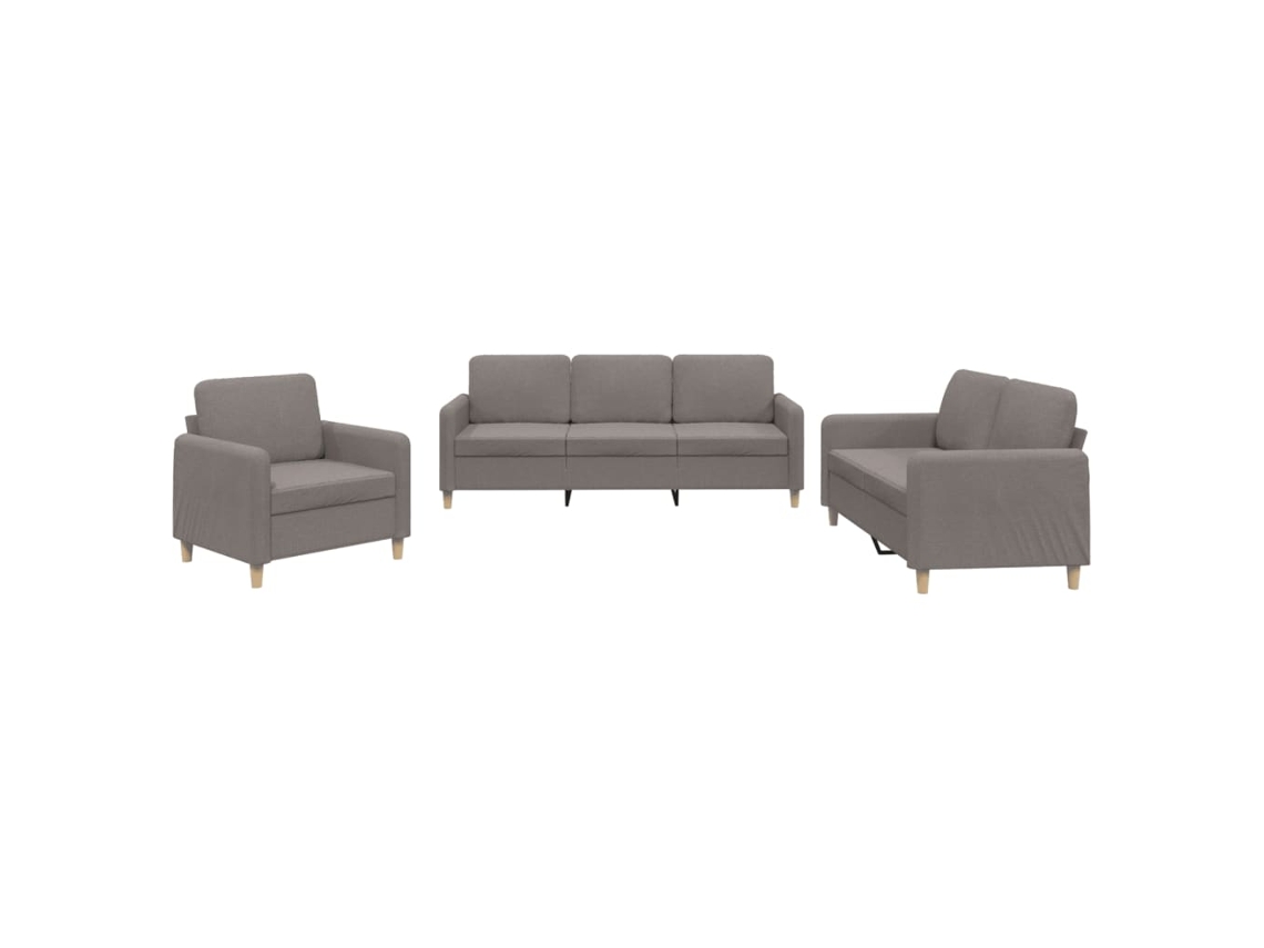 Conjunto de Sofás MAISON EXCLUSIVE 3 peças almofadões tecido cinza acastanhado