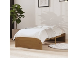 Vidaxl Estrutura Cama Pequena Solteiro 75x190 Cm Madeira Castanho Mel