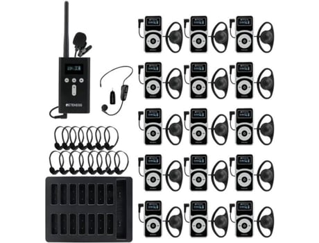 Retekess T130p Sistema De Pager Sem Fio, Sistema De Tradução Com Fones De Ouvido De 160m/328 Pés Para Fábricas, Museus (15 Receptores)