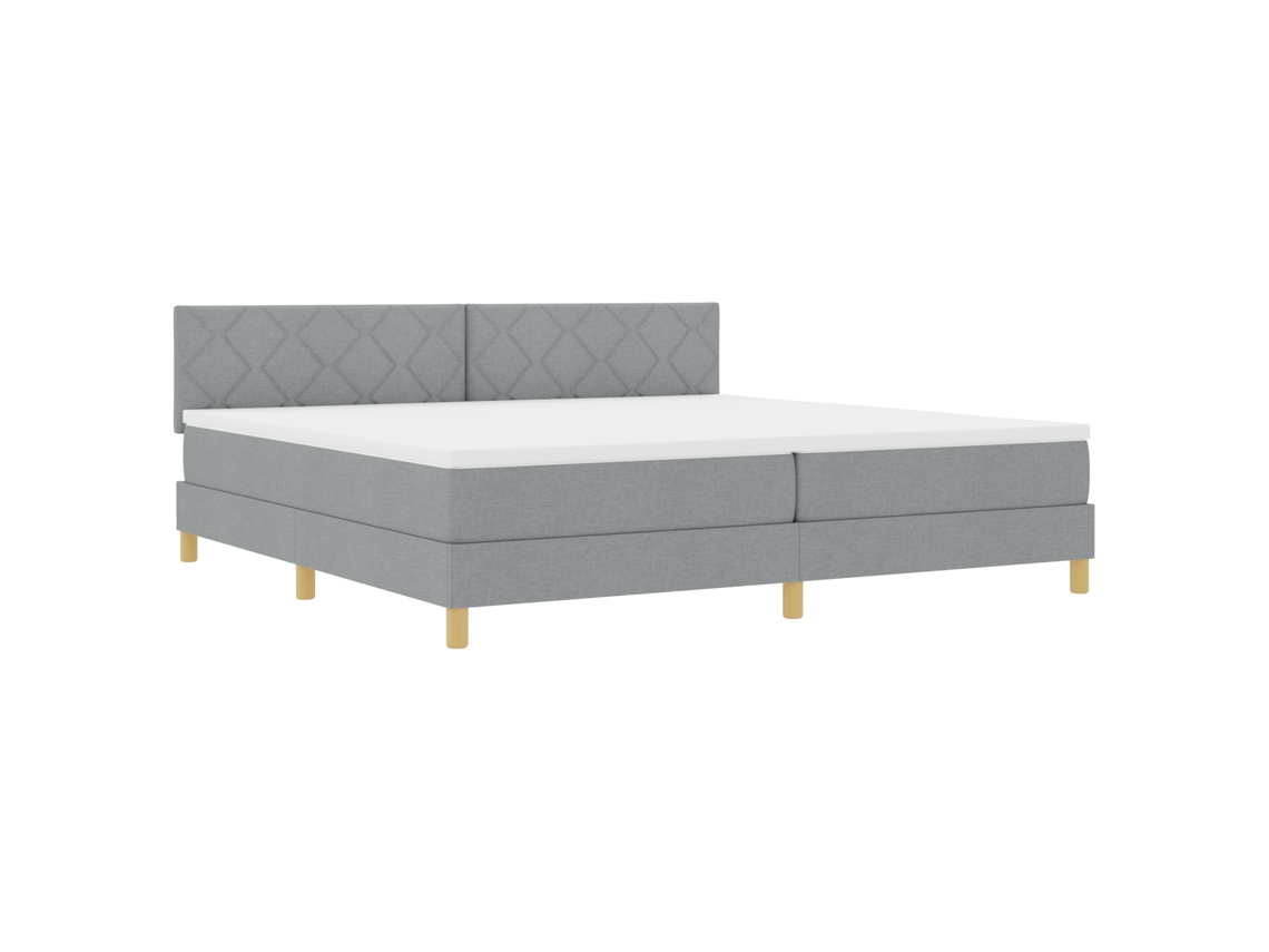 Conjunto 1 Cama Box Vidaxl Cinzento Tecido (200 X 200 Cm)