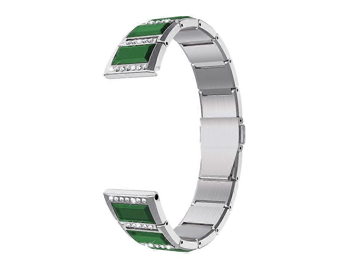Pulseira De Aço Inoxidável Cravejada De Diamantes Para Samsung Galaxy Watch 42mm (preta + Branca)