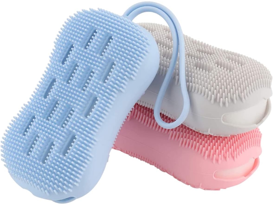 Conjunto De 3 Escovas Banho Silicone Veemoon, Limpeza Suave E Massagem Para A Pele, Cor Aleatória, Acessório Para Todos