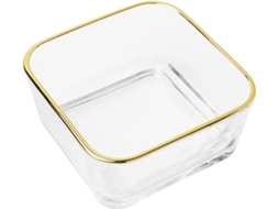 Organizador de Clips de Papel de Mesa Ultechnovo, Dispensador de Vidro Versátil com Detalhes Dourados, Acessório Funcional
