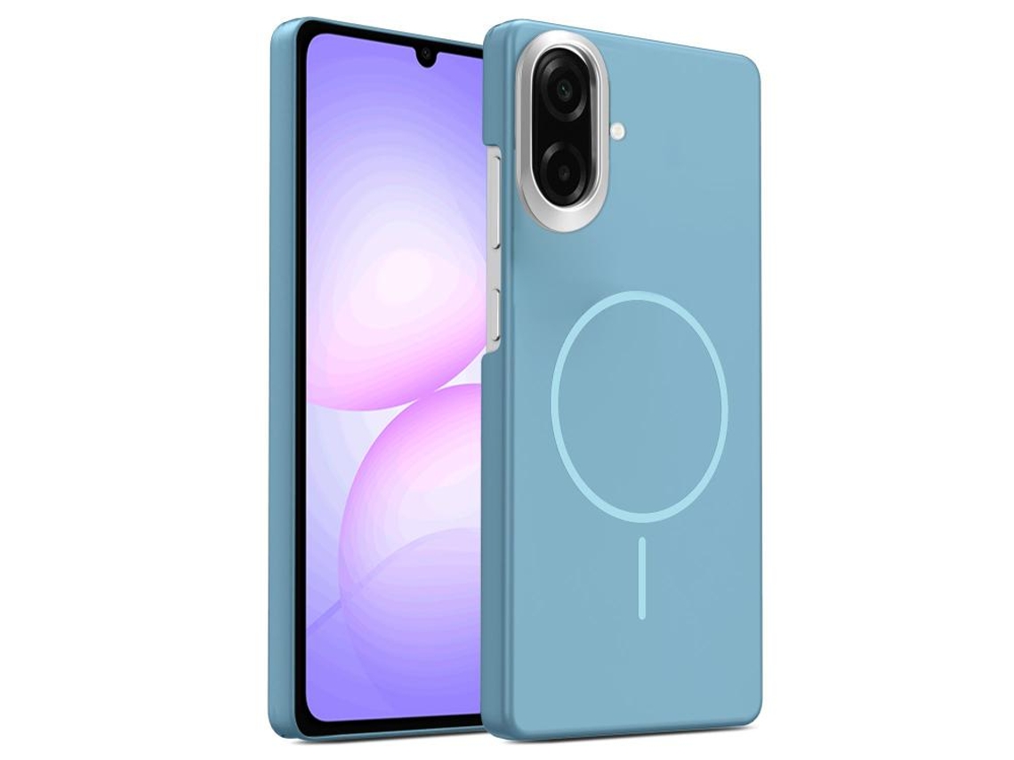 Capa Para Samsung Galaxy A07 5g Fina Circular Magsafe À Prova De Choque Dourada Em Policarbonato Azul Oceano
