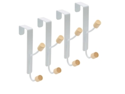 Lurelia Gancho De Porta, Conjunto De 4 Unid., Em Ferro, Para Toalhas E Roupas, 4,5 Cm, Branco, Capacidade Máxima É De 5 Kg