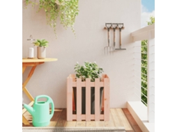 Vidaxl Vaso Jardim C/ Design Cerca 50x50x50 Cm Madeira Douglas Maciça