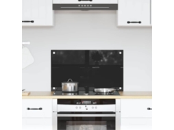 Vidaxl Painel De Cozinha Preto 70 X 40 Cm Vidro Temperado