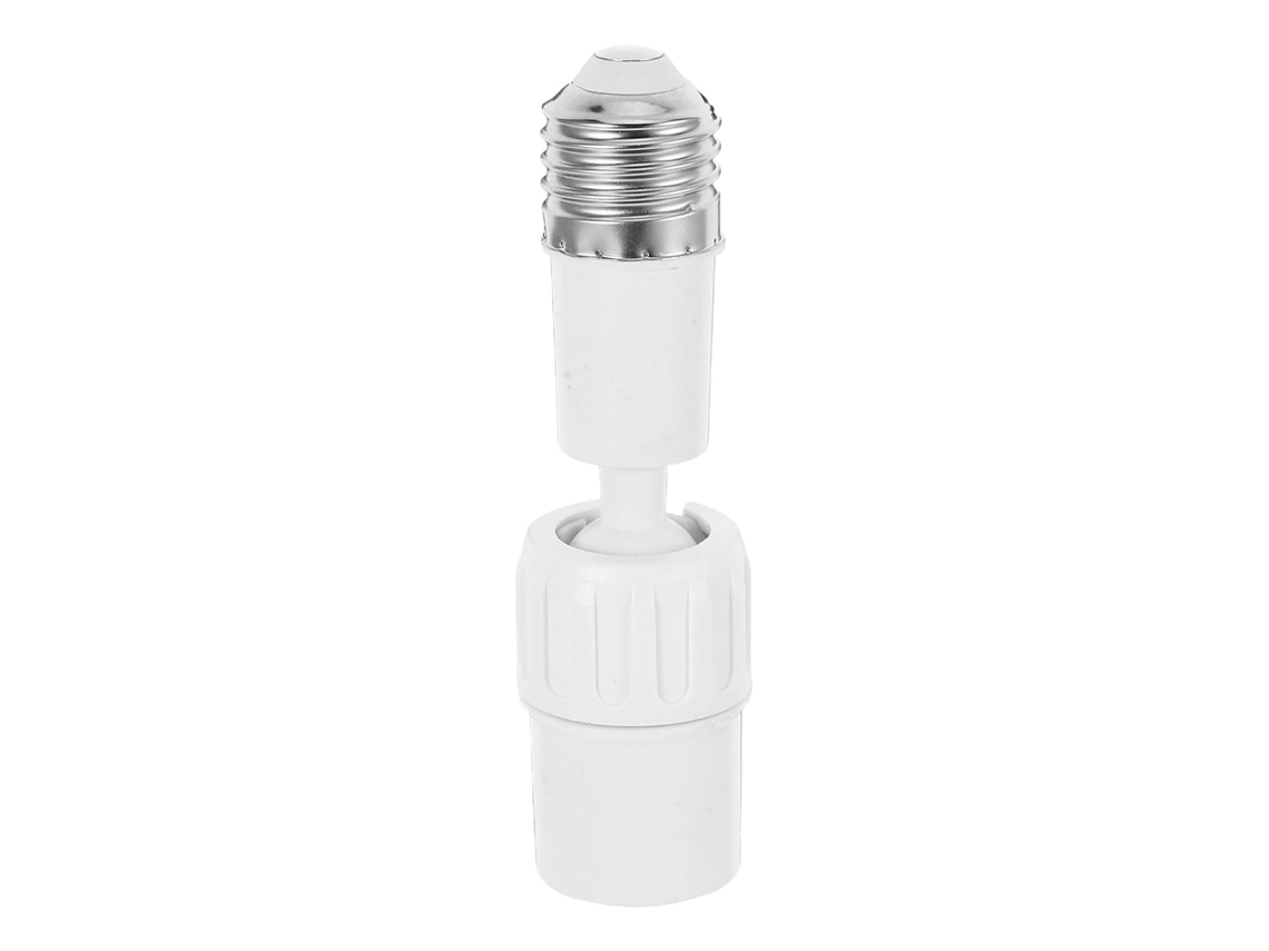 Adaptador De Soquete E27, Flexível E Giratório 360 Graus, Plástico Branco