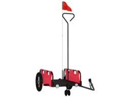 Reboque de bicicleta VIDAXL tecido oxford/ferro vermelho