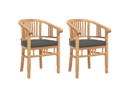 Conjunto 2 Cadeira De Jardim Vidaxl Castanho Madeira De Teca Maciça (63 X 58 X 89 Cm)