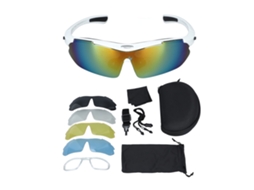 Óculos de Sol Polarizados para Ciclismo e Pesca, Mountain Bike, Camping, Proteção UV, Design Branco | S/MARCA