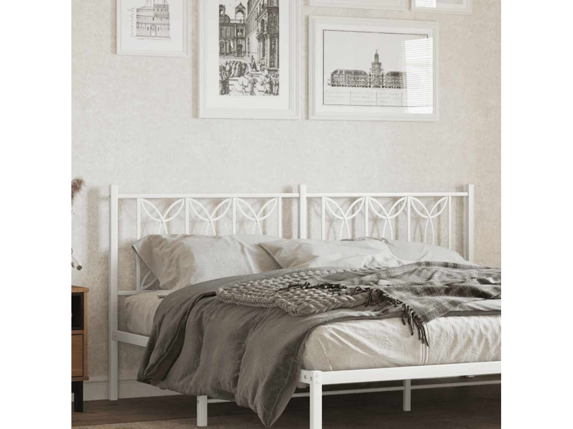 Vidaxl Cabeceira De Substituição 180 Cm Metal Branco