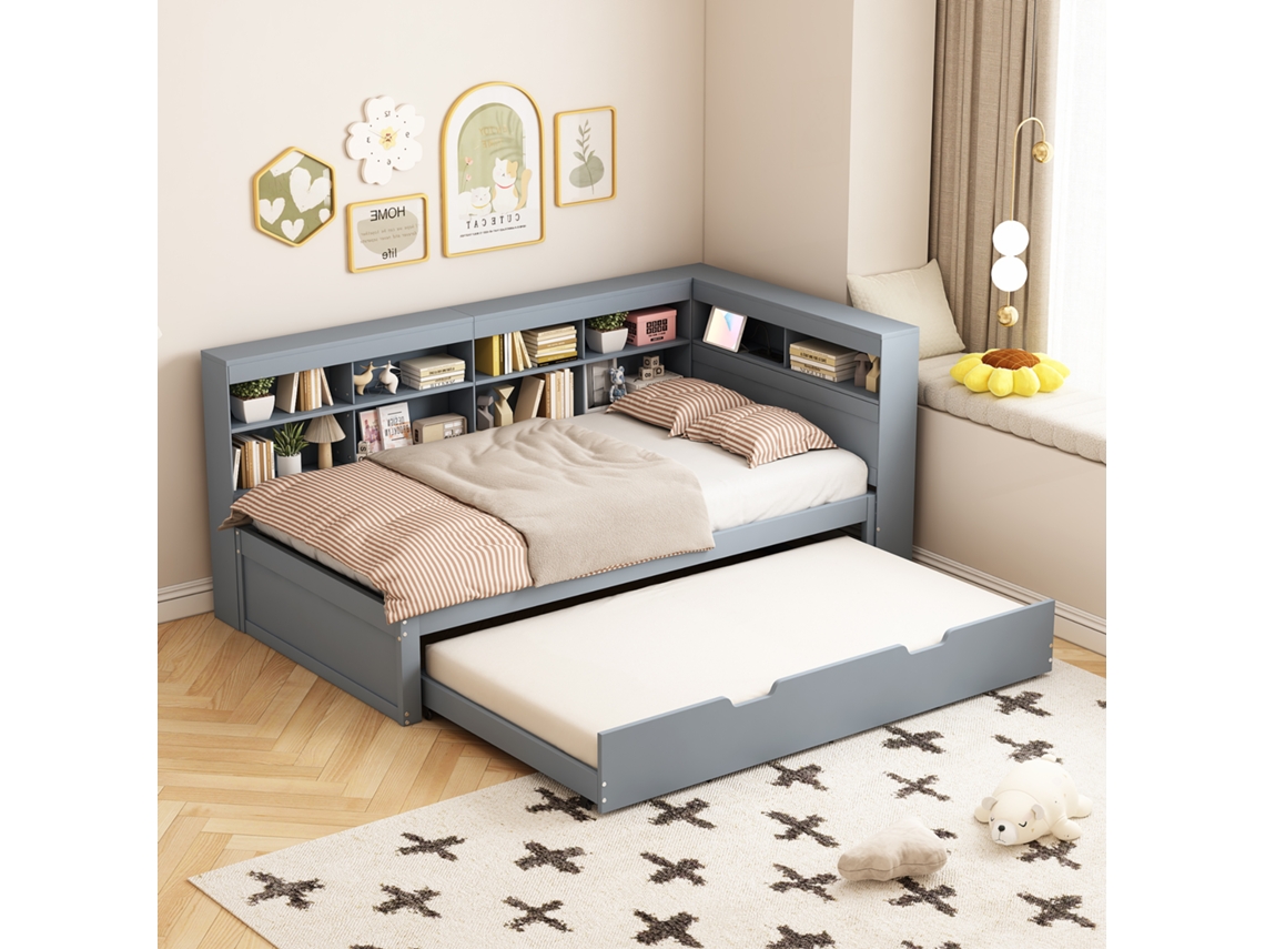 Sofá-cama Madeira 90x200 Usb Armazenamento