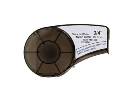 Fita De Etiqueta Genérica De Nylon Brady M21 750 499 Tb Texto Preto Sobre Fundo Branco Largura 19,1 Mm X 4,9 Metros 750 Etiquetas