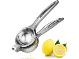 Espremedor De Limão Manual, Espremedor De Citrinos Manual Em Liga Zinco, Aro Com 6 Cm De Diâmetro, Design Com Rosca, Ergonômico, Prateado