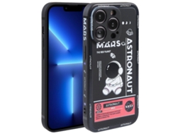 Capa De Celular Com Borda Reta E Estampa De Astronauta Para Iphone 13 Pro Max