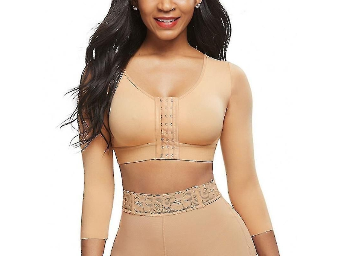 2026 shapewear para Mulher com Manga 3/4, Fecho Frontal, Suporte Compressivo e Corretor de Postura Pós cirúrgico