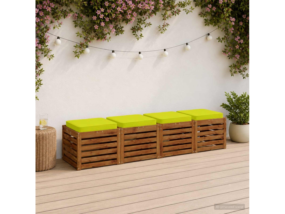 Vidaxl Almofadas De Assento De 4 Peças Vught 4 Pcs 100% Poliéster