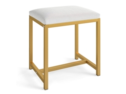 Banqueta de Maquiagem com Almofada Macia, Pés de Metal Dourado, Branca NORTHIX