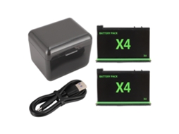 3 Channel Battery Charger 2 Battery Replacement With Protective Case Set For X4 Camera LAXISCREED