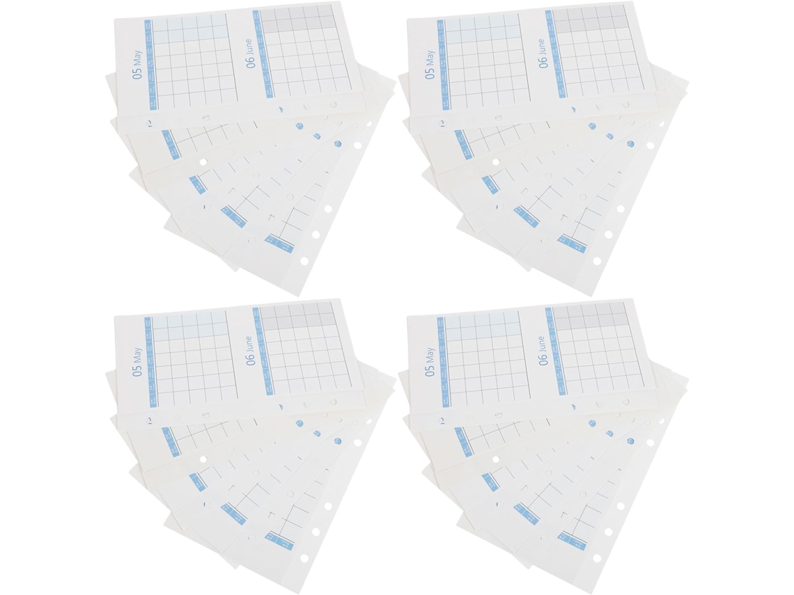 Recarga De Calendário Mensuel Dupla Face 20 Folhas Em Papel Azul Para Planejamento Maison Sections Claires