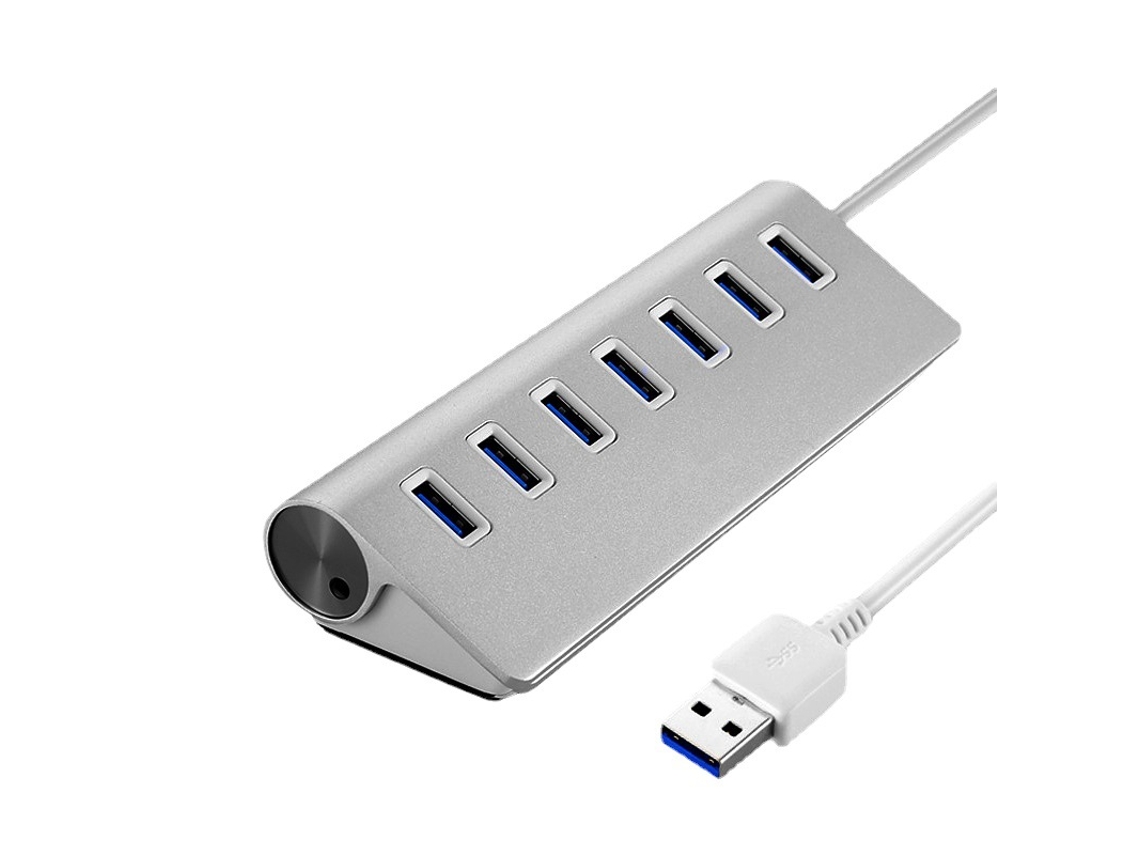 Estação De Ancoragem Bestvite Usb 3.0 Hub 7 Portas De Alta Velocidade Otg C Prata
