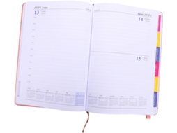 Agenda Diária 2025, Compacta, Multifuncional, para Escritório e Viagens, com 365 Dias, Rosa 21,20 X 14,50 2,00