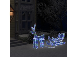 Vidaxl Iluminação De Natal Formato Rena E Trenó Com Rede 432 Luzes Led