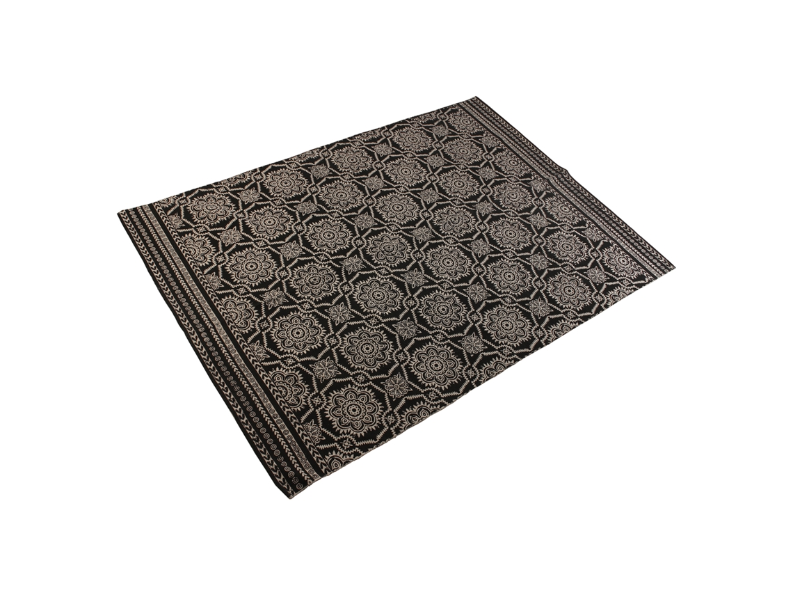 Tapete DRW (200 x 140 cm - Algodão - Preto e Branco)