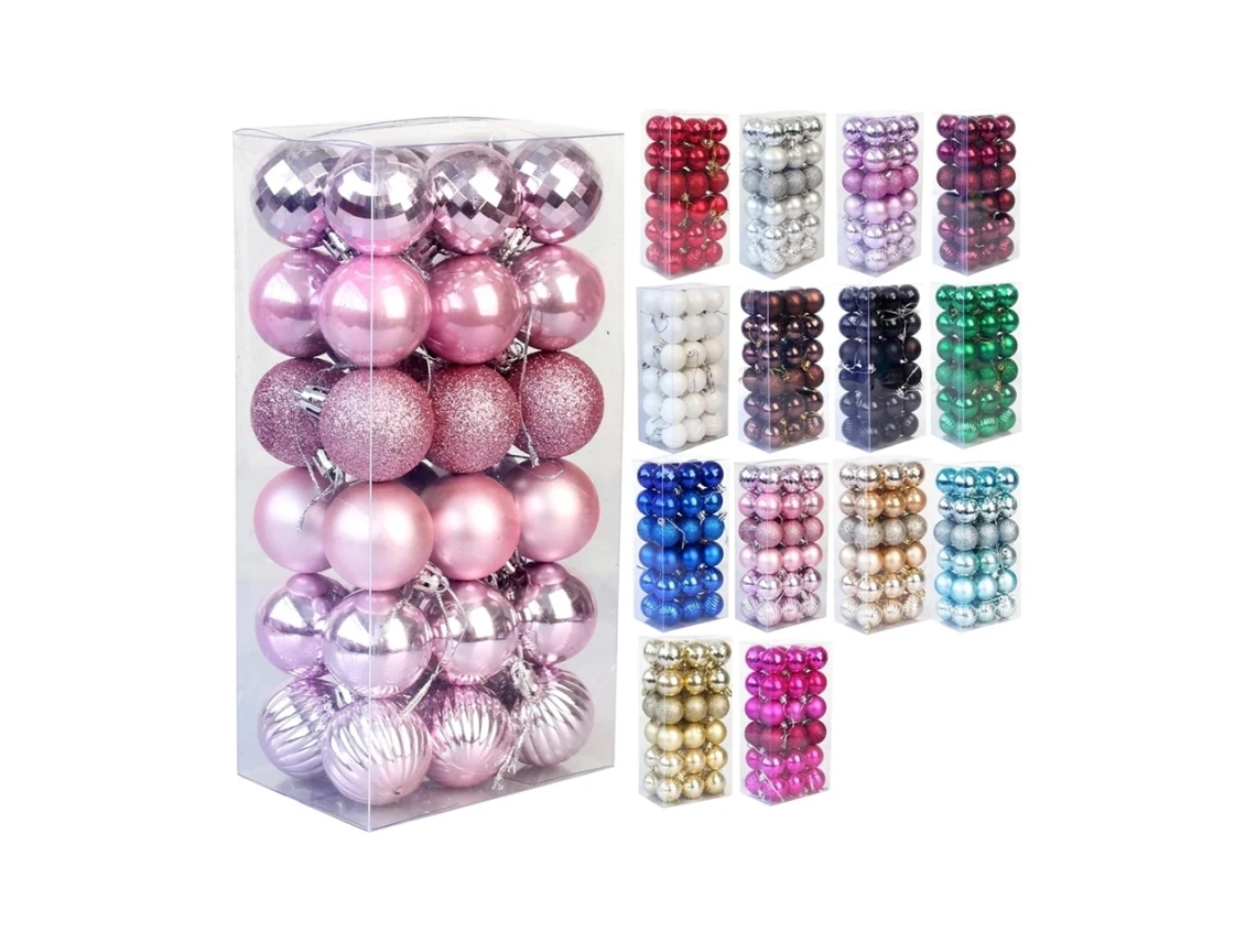 Bolas de Natal Rosas de 4 Cm 36 Peças RNEMITERY