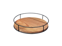 Rack de Temperos Rotativo 360° Madeira e Ferro S/MARCA