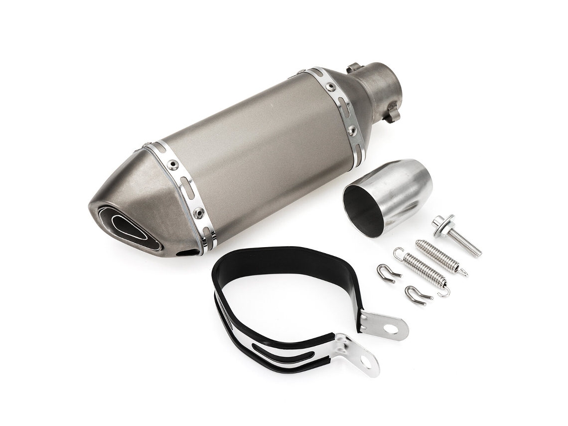 Tubo de escape curvo para motocicletas 4-38-51 mm com silenciador universal removível