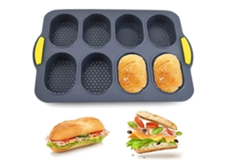 Forma Antiaderente Para Baguete E Pão Francês, Em Silicone, 8 Cavidades, Para Forno, Confeitaria E Preparo Doméstico