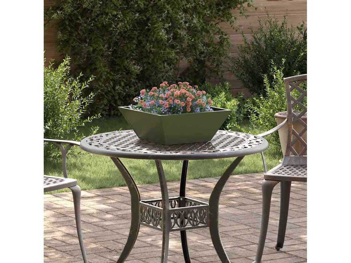 Vidaxl Vaso De Jardim 5 Unid. Verde-azeitona 40 X 40 X 15 Cm