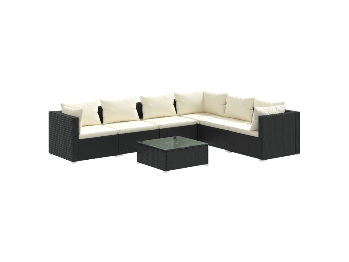 Garden Lounge Set, Garden Lounge Sets Vidaxl Preto Rattan / Vime (n/a)