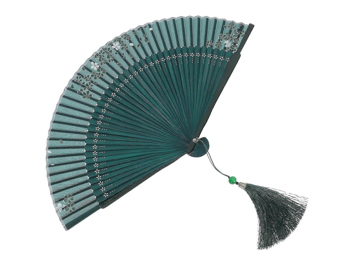 Leque De Mão Dobrável, Chinês, Bambu, Vintage, Dobrável