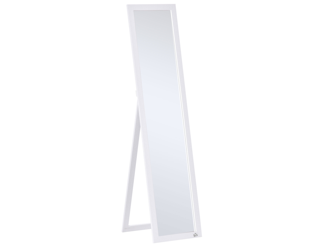 Espelho De Chao Retangular Cor Branco Ideal Para Sala De Estar E Quarto Medidas 37x48x152cm Feito Para Durar Com Estilo