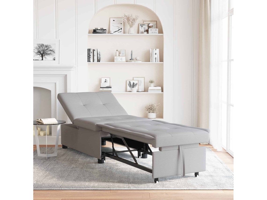 Vidaxl Sofá-cama Retrátil Cinzento 194 X 50 X 82 Cm Tecido