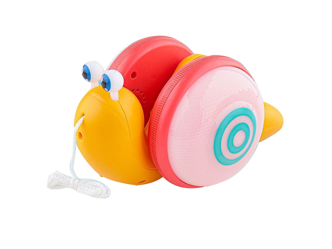 Mali brinquedo de Arrastar Caracol para Bebê com Luz e Som Material Abs Durável para Crianças de 1 a 3 Anos Laranja