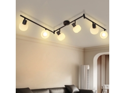 Refletor De Teto Branco E14 6 Chamas Luz De Teto Interior Abajur De Vidro Refletor Ajustável Nettlife