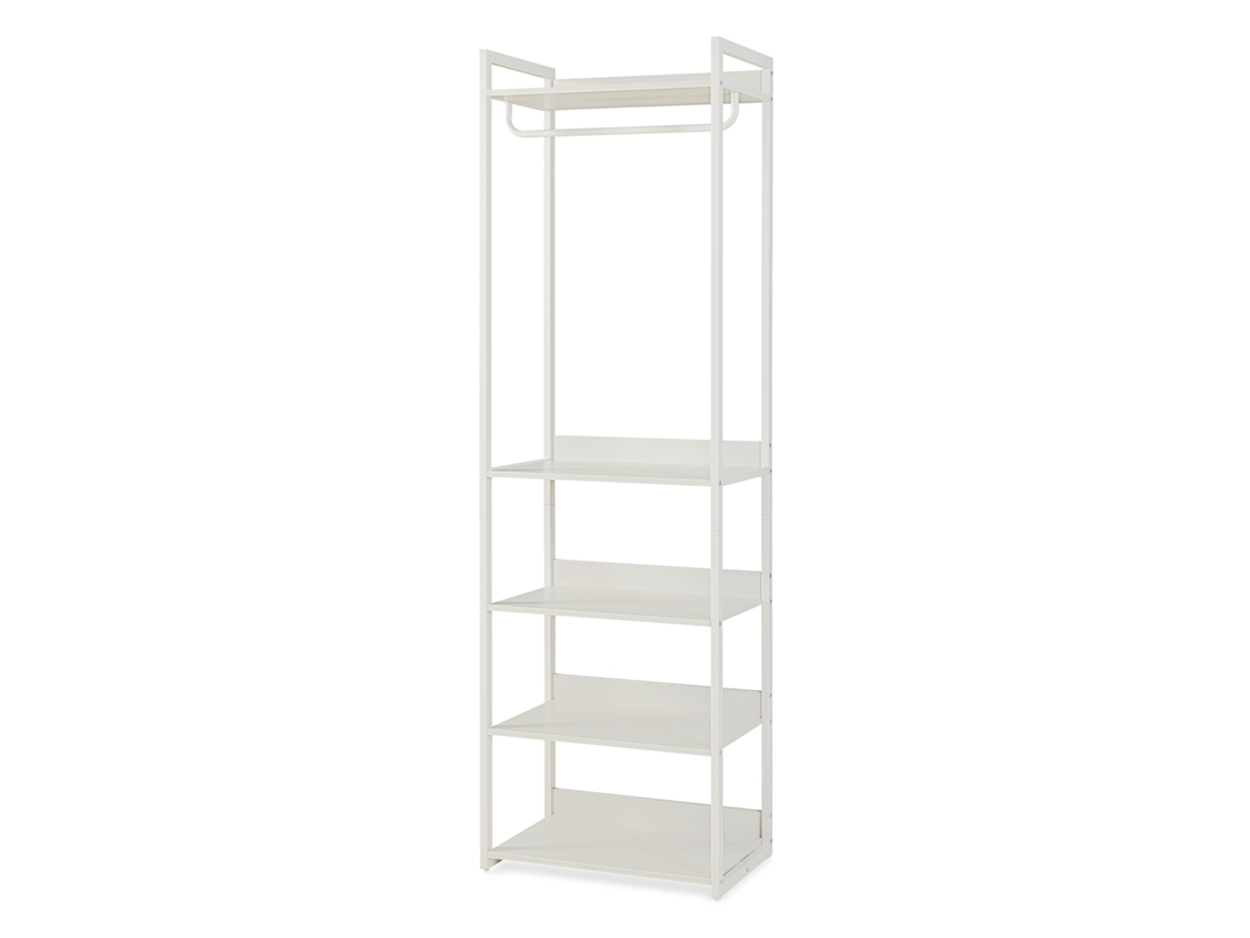 Bengaleiro De Pé Jässaatka 1 Varão 5 Prateleiras Aço 200x61x40 Cm Cinzento [EN.CASA]